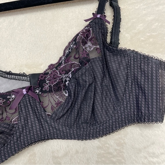 Fantasie Women's Skylar Underwire Full Coverage Bra Womens 32D pinstripe lace - Picture 7 of 9